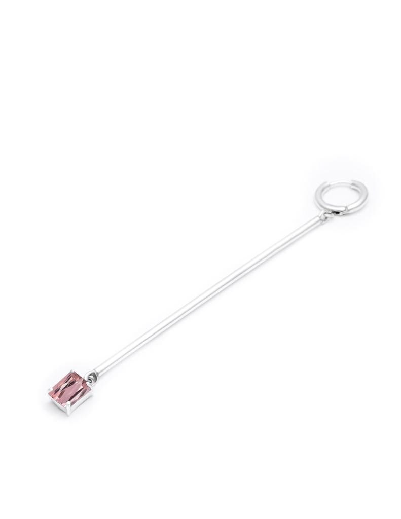 BAR & PINK QUARTZ LOA HOOP