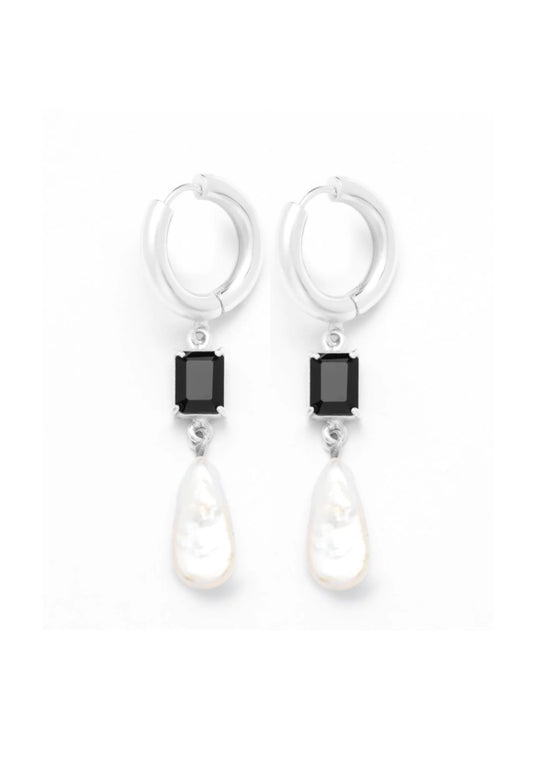 ONIX & PEARL LOA HOOP