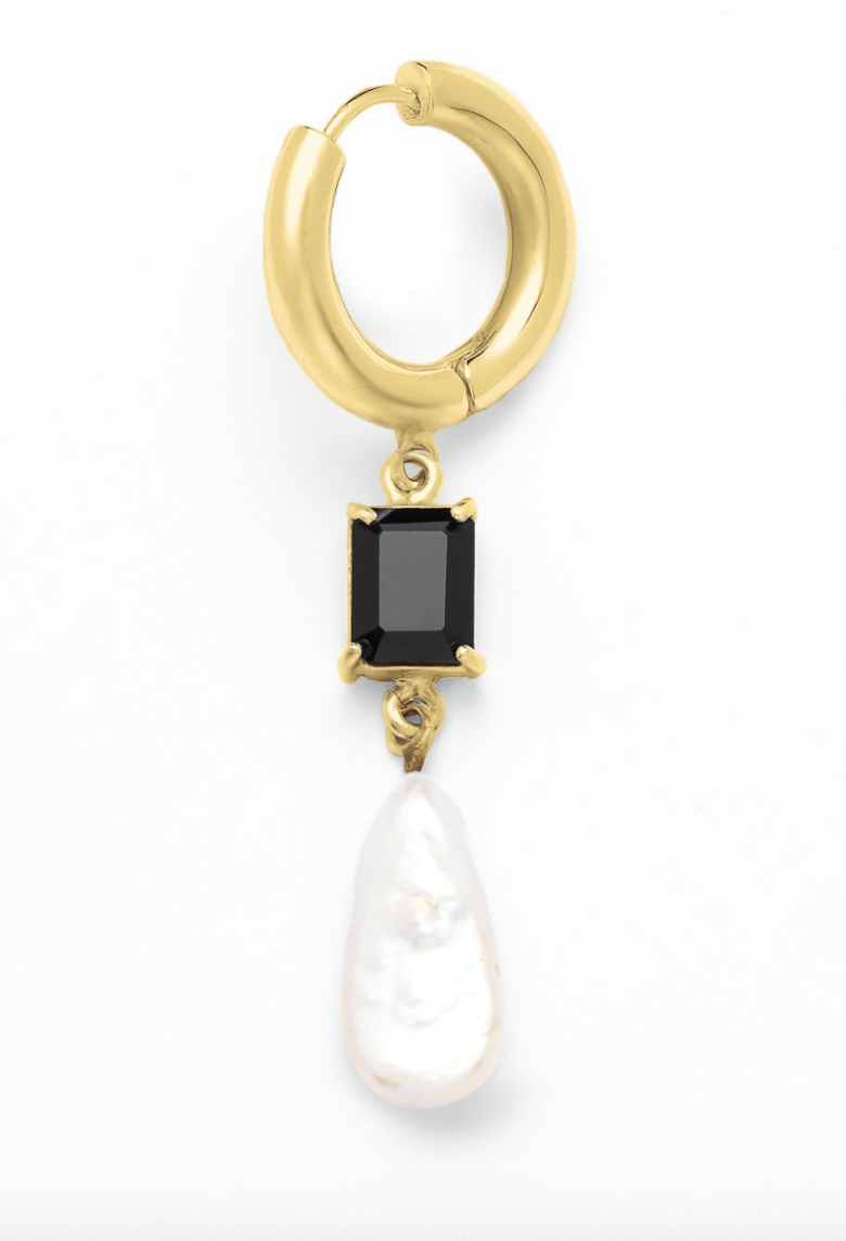 ONIX & PEARL LOA HOOP