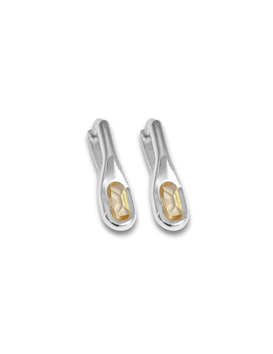 ONE WAVE CITRINE EARRING