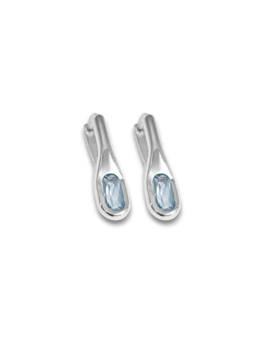 ONE WAVE TOPAZ EARRING