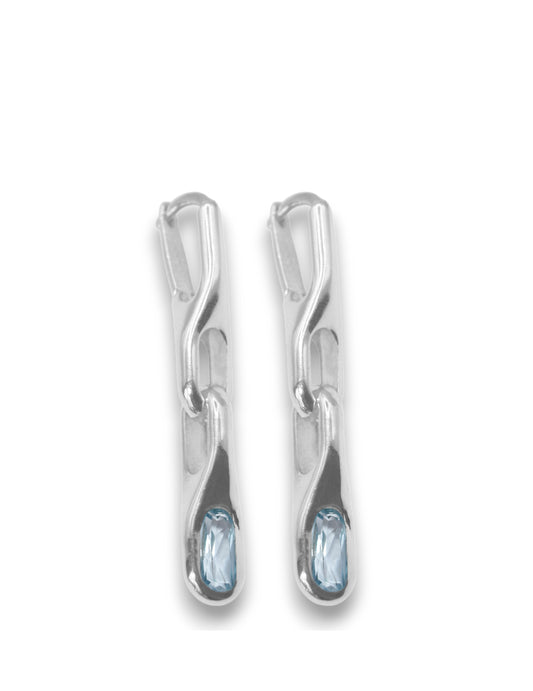 WAVE DUO TOPAZ EARRING
