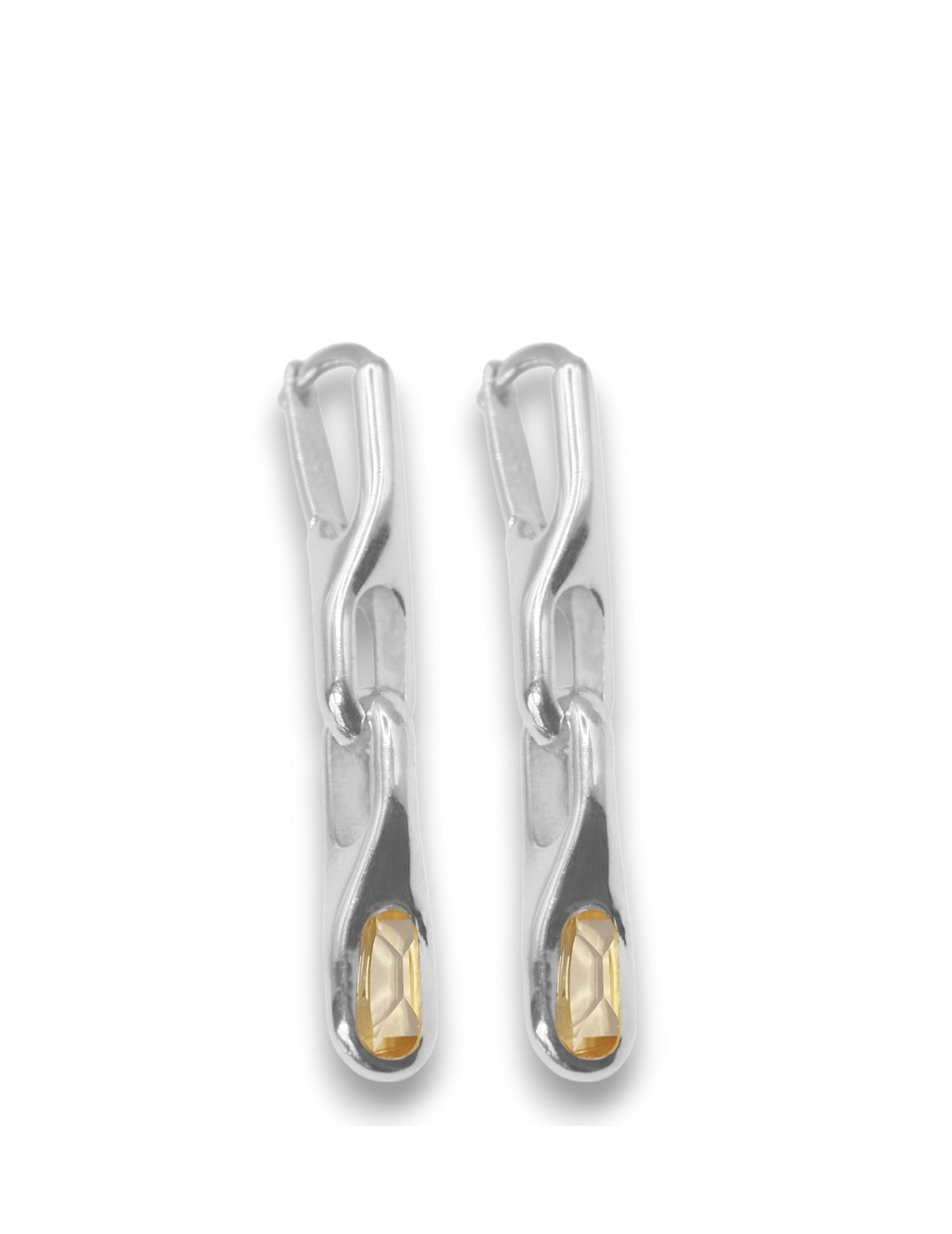 WAVE DUO CITRINE EARRING