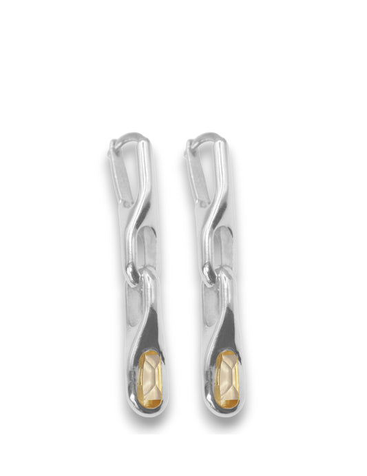 WAVE DUO CITRINE EARRING