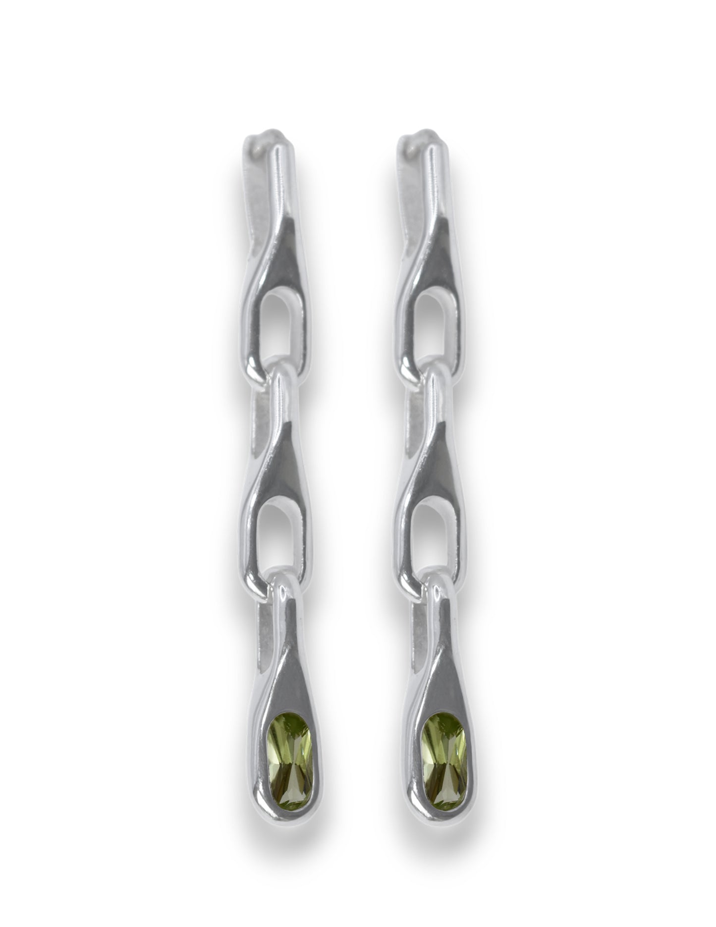 WAVE TRIO PERIDOT EARRING