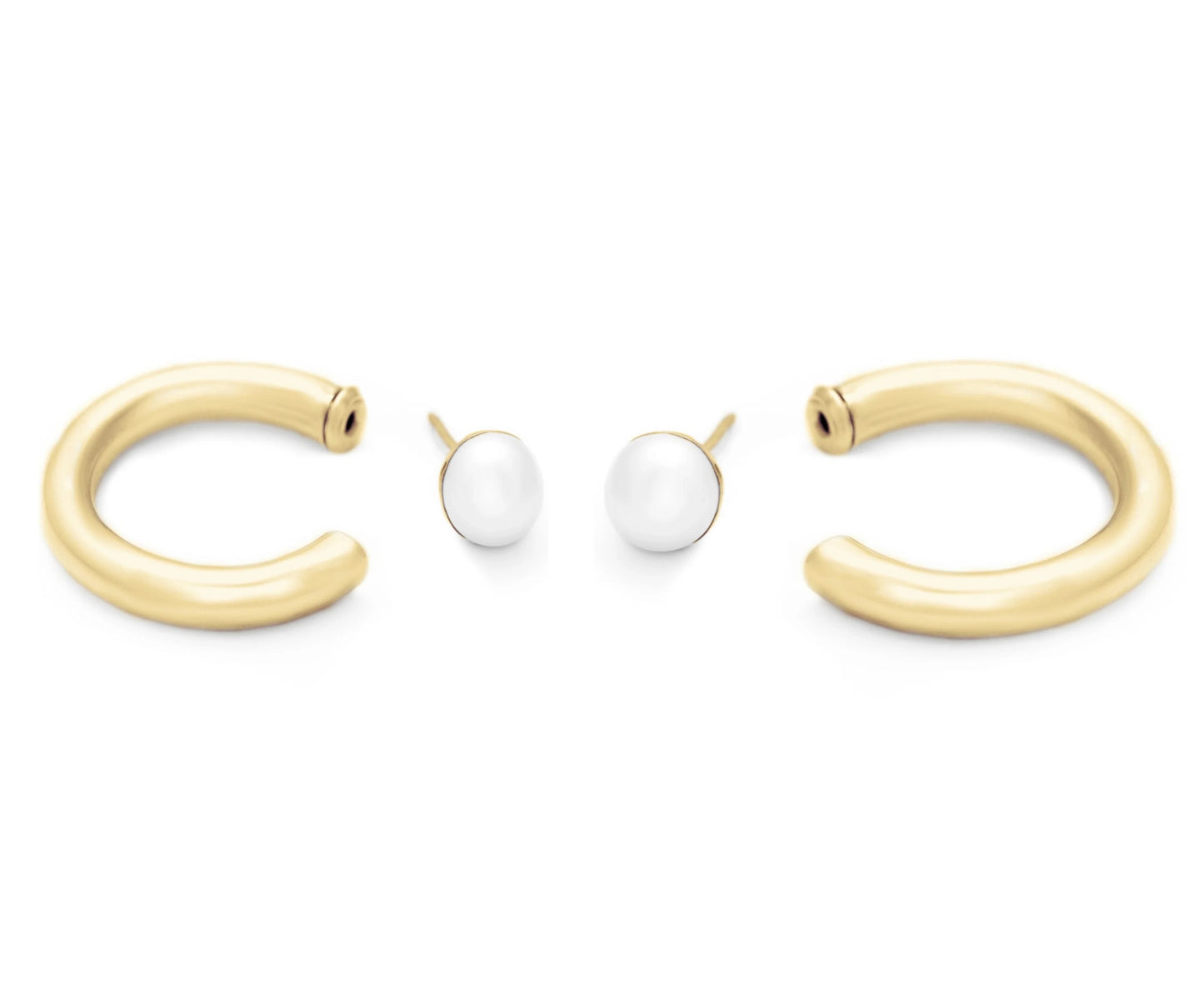 HOOP & PEARL STUD