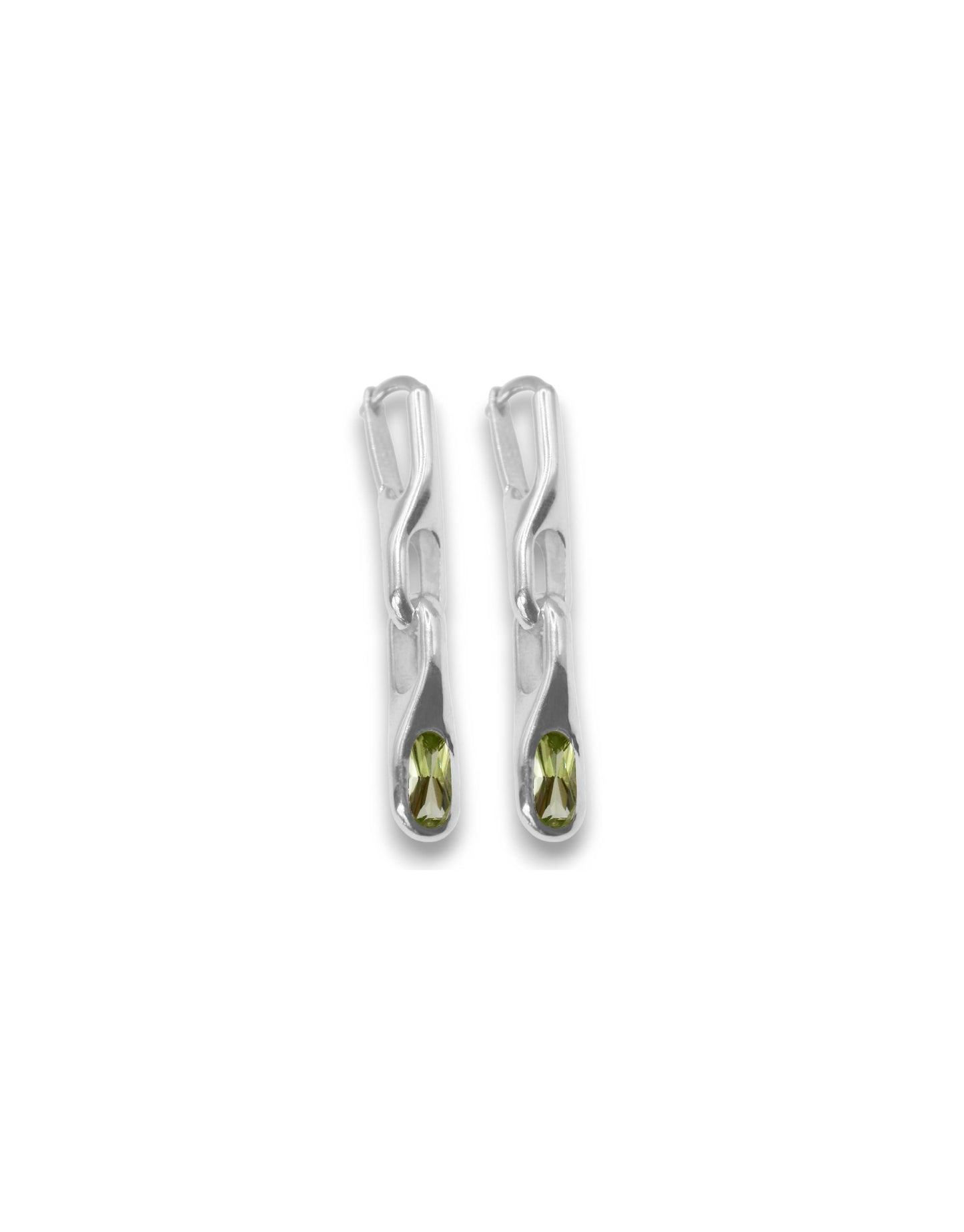 WAVE DUO PERIDOT EARRING