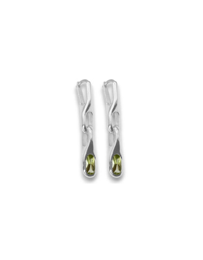 WAVE DUO PERIDOT EARRING