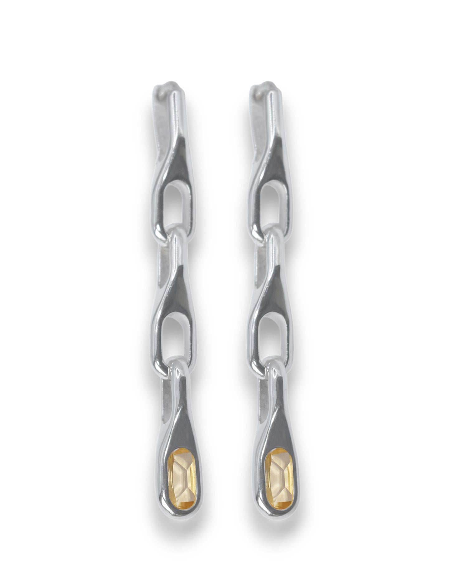 WAVE TRIO CITRINE EARRING
