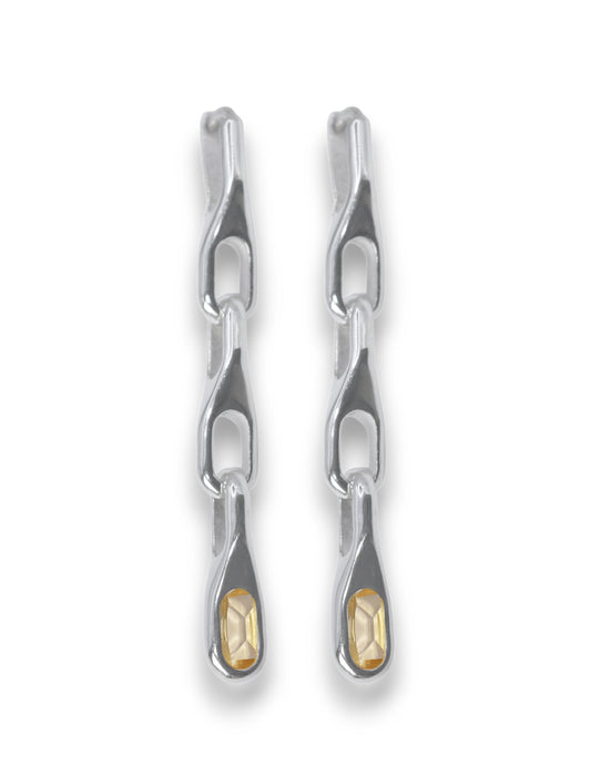 WAVE TRIO CITRINE EARRING