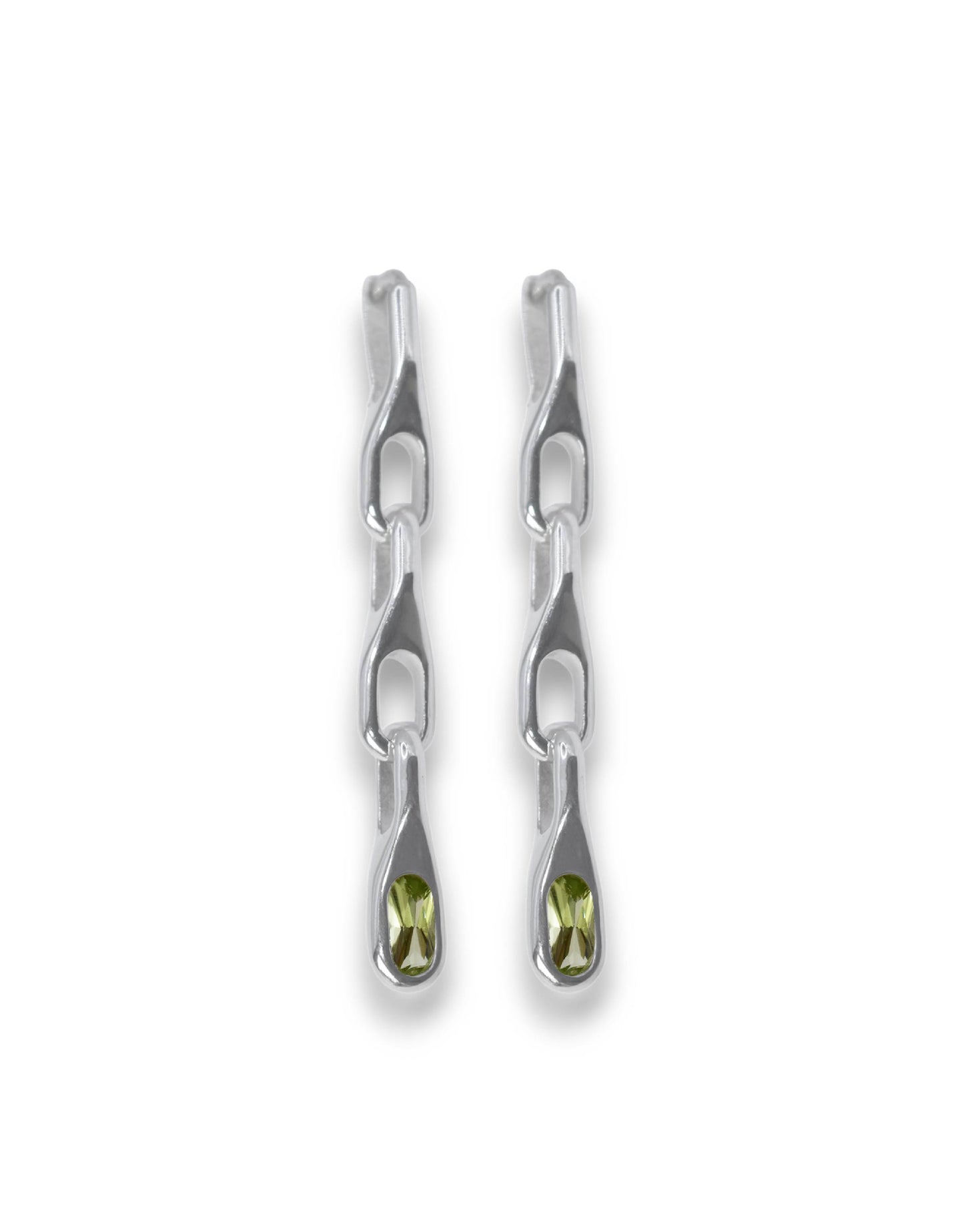 WAVE TRIO PERIDOT EARRING