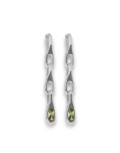 WAVE TRIO PERIDOT EARRING